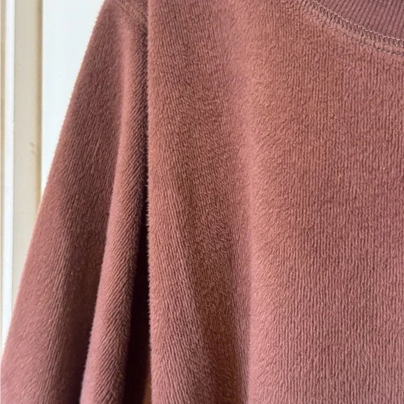 Cozy Fleece Sweatshirt Soft Lounge Pullover Relaxed Fit Mauve 4X - Picture 3 of 7